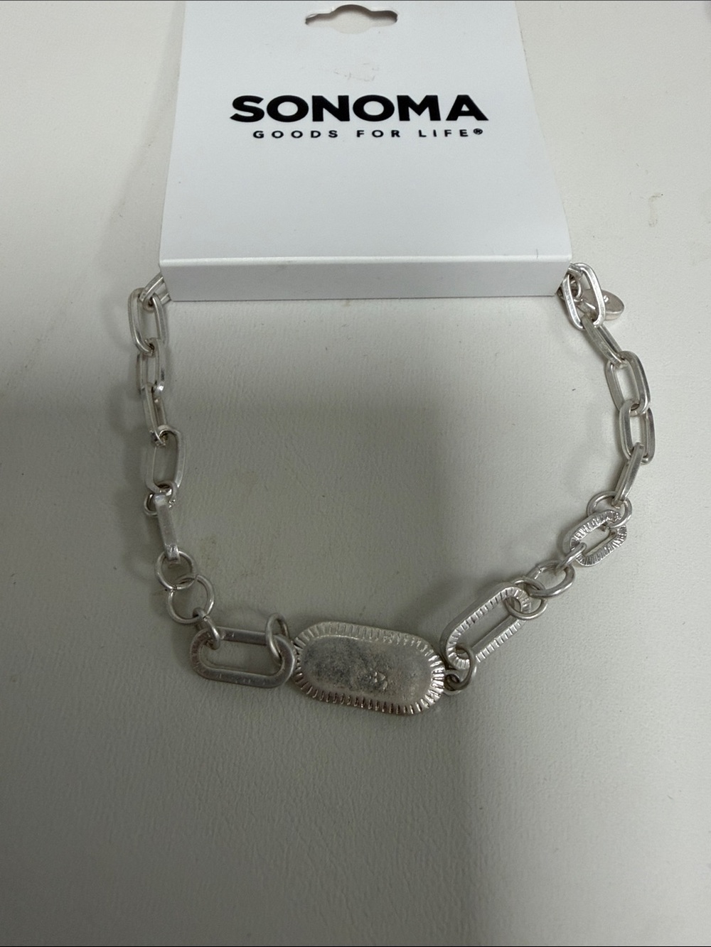 SONOMA Silver Link bracelet with Textured Center Tag